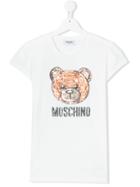Moschino Kids Sequin Teddy Bear T-shirt - White