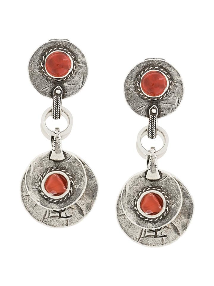 Saint Laurent Marrakech Disc Earrings - Metallic