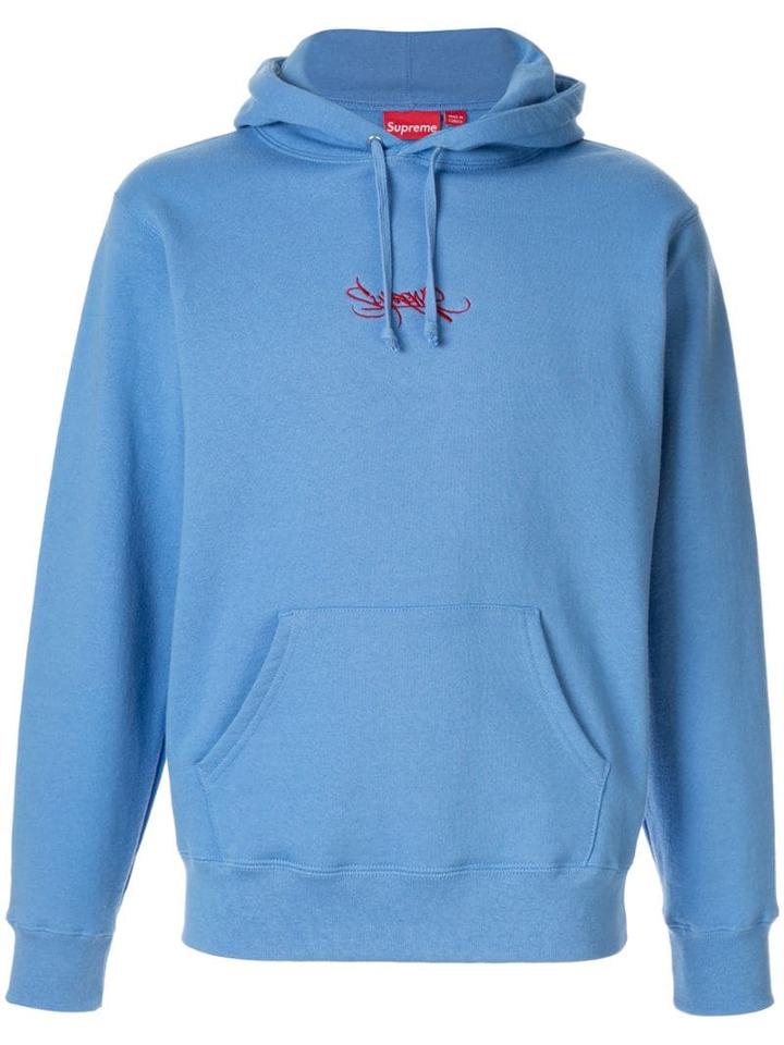 Supreme Tag Logo Hoodie - Blue
