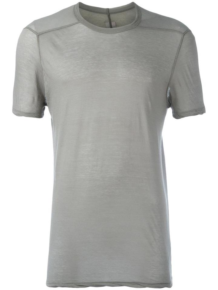 Round Neck T-shirt, Men's, Size: Xs, Grey, Cotton, Rick Owens