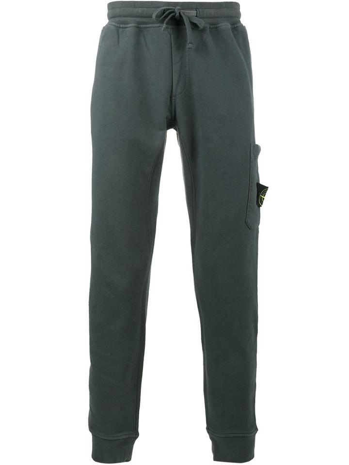 Stone Island - Logo Embellished Track Pants - Men - Cotton - Xxl, Grey, Cotton