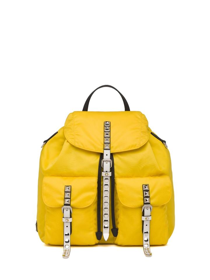 Prada Studded Detail Backpack - Yellow