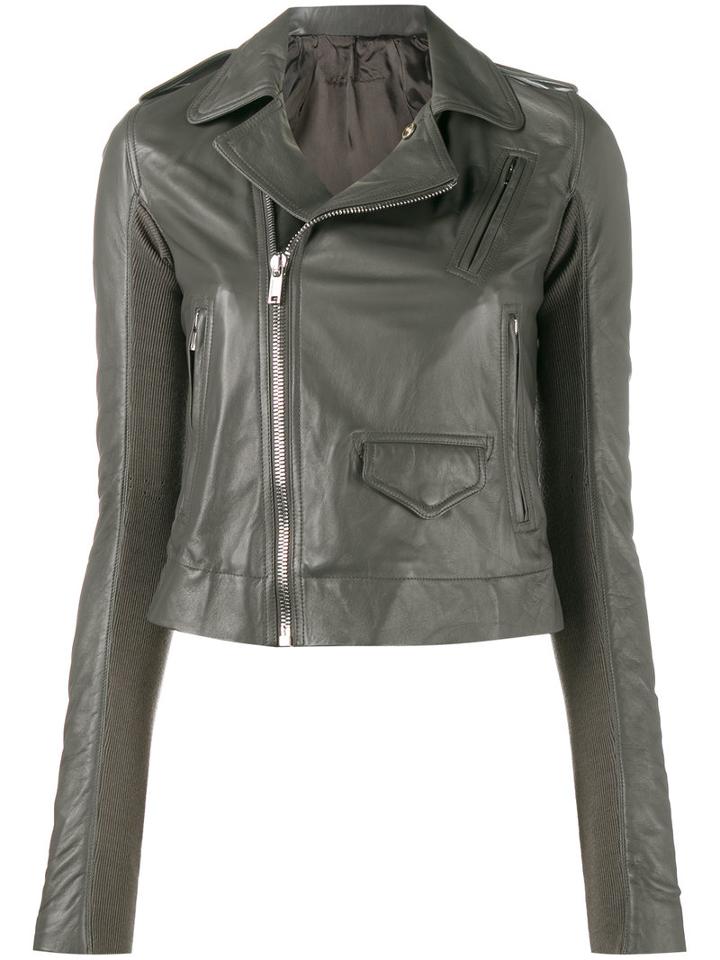 Rick Owens Classic Biker Jacket, Size: 42, Grey, Leather