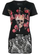 Philipp Plein Flowers Skull T-shirt - Black