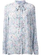 Vivetta Floral Print Long-sleeved Blouse, Women's, Size: 42, White, Viscose