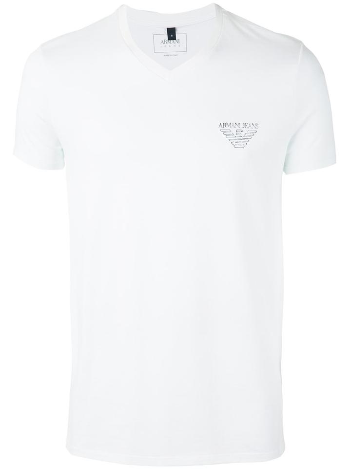 Armani Jeans - Printed Logo T-shirt - Men - Cotton/spandex/elastane - S, White, Cotton/spandex/elastane
