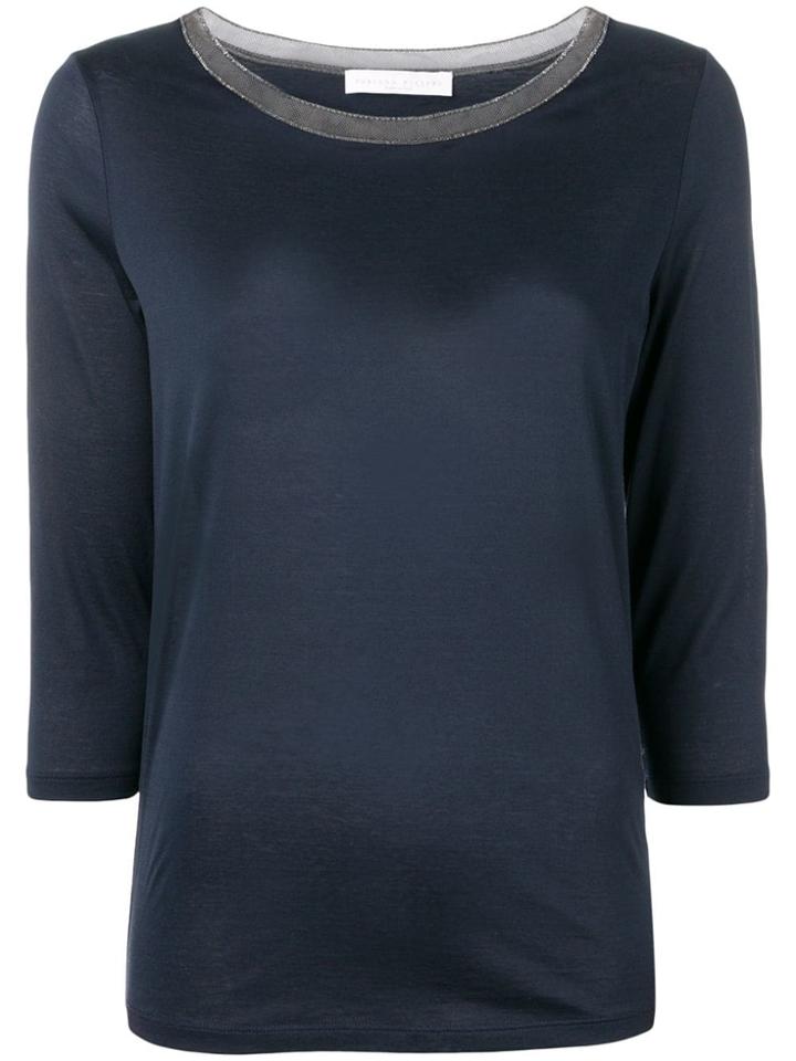 Fabiana Filippi Bead-embellished T-shirt - Blue