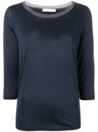 Fabiana Filippi Bead-embellished T-shirt - Blue