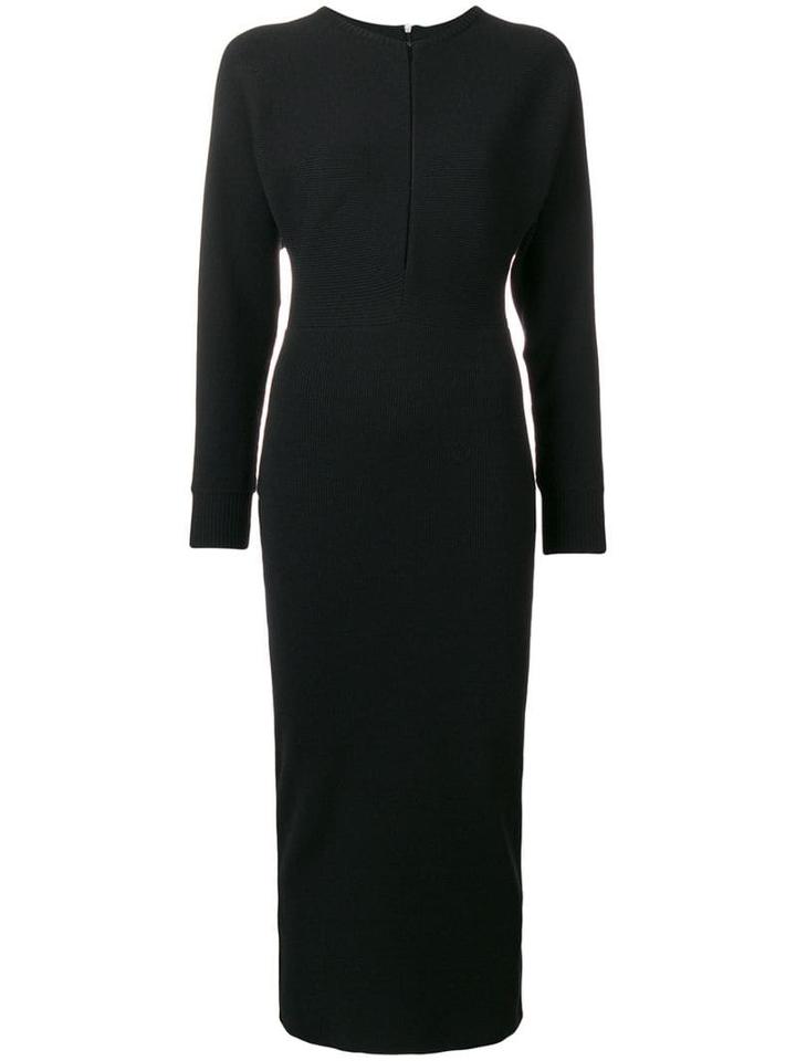 Emilio Pucci Notch Neck Stretch Fitted Dress - Black