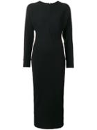 Emilio Pucci Notch Neck Stretch Fitted Dress - Black