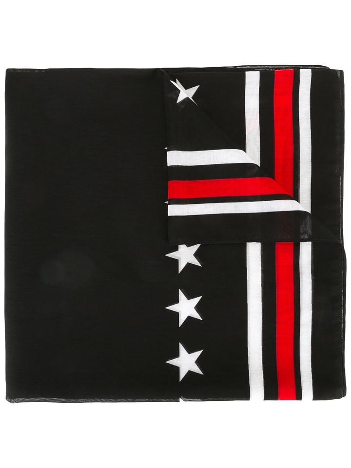 Givenchy 17 Print Scarf, Women's, Black, Silk/cotton