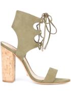 Schutz Cruz Lace-up Sandals - Green
