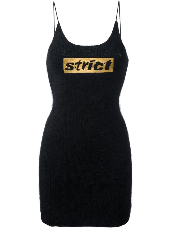 Alexander Wang Strict Embroidered Knit Mini Dress, Women's, Size: Small, Black, Nylon/angora/wool