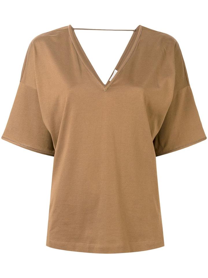 Brunello Cucinelli V Back Top - Brown