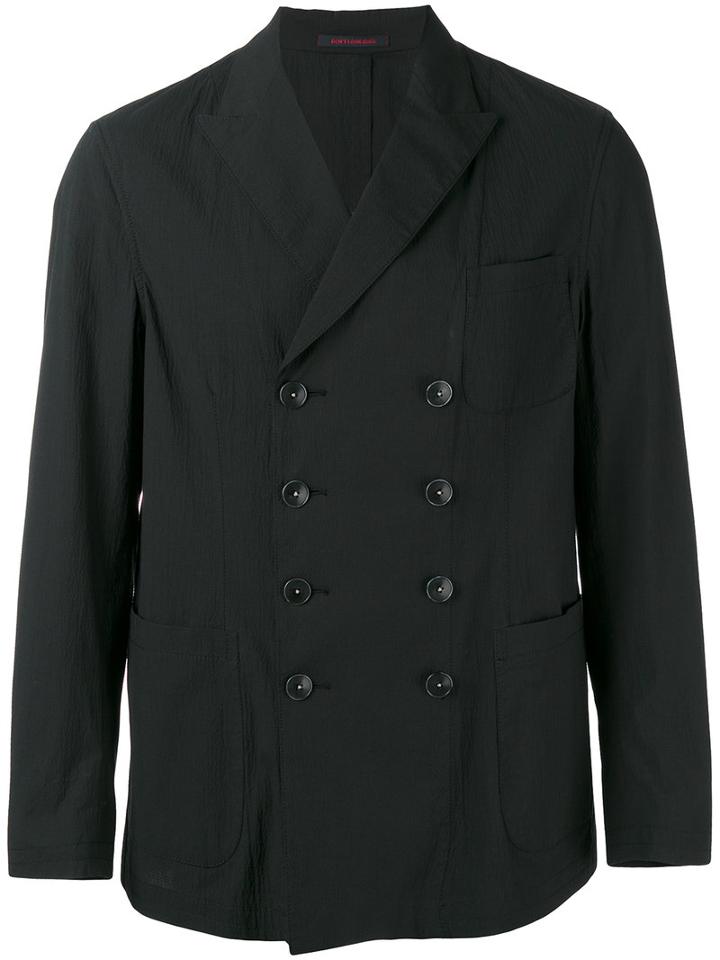 The Gigi Double-breasted Blazer, Men's, Size: 52, Black, Cotton/spandex/elastane