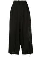 Yohji Yamamoto Printed Harem Trousers - Black