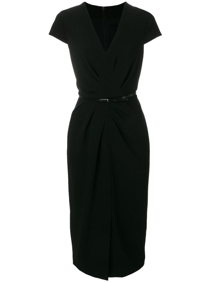 Max Mara V-neck Pencil Dress - Black