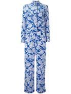 Msgm - Floral Print Jumpsuit - Women - Silk/polyester - 42, Blue, Silk/polyester