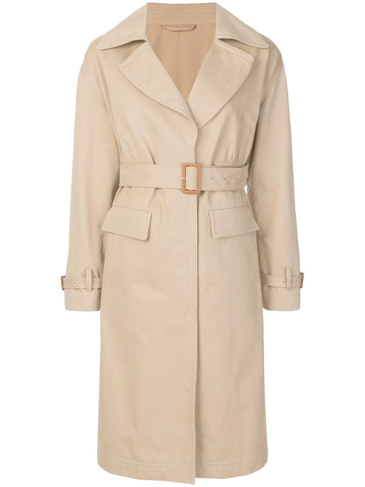 Ermanno Scervino Belted Trench Coat - Nude & Neutrals