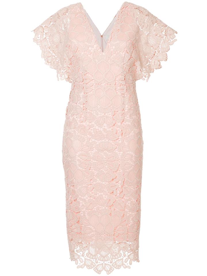 Ginger & Smart Floral Lace Shortsleeved Dress - Pink & Purple