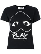 Comme Des Garçons Play Logo Print T-shirt, Women's, Size: Xs, Black, Cotton