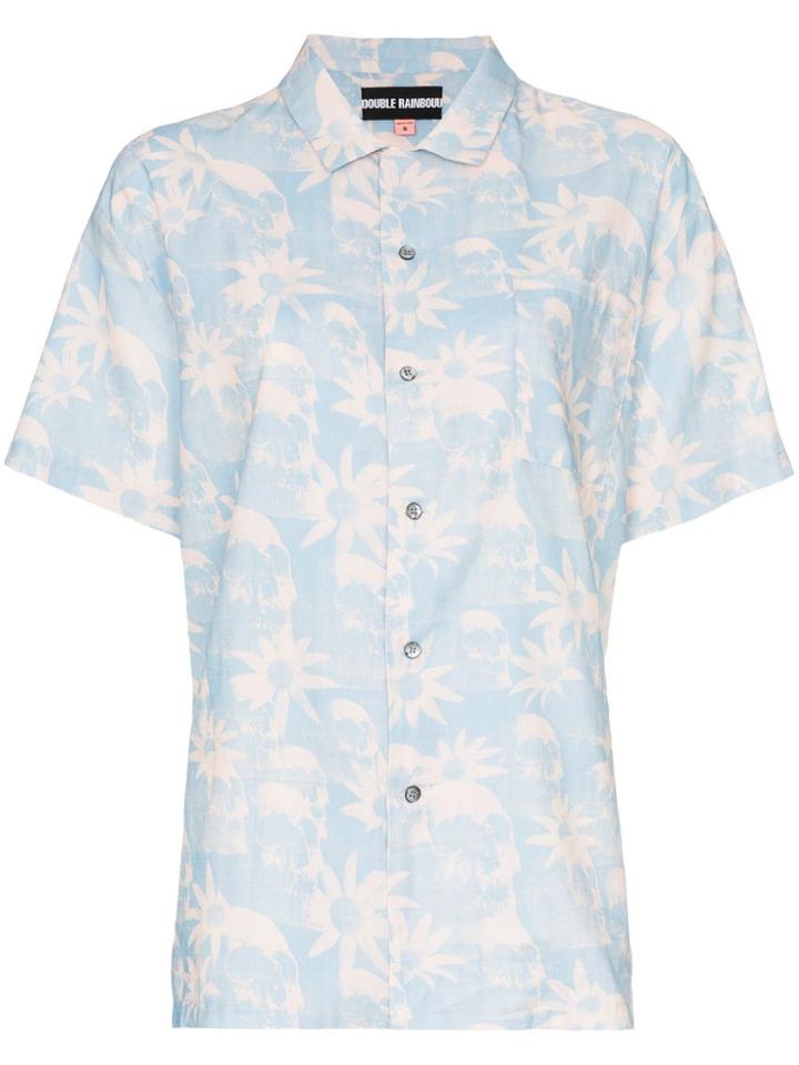Double Rainbouu Floral-print Hawaiian Shirt - Blue
