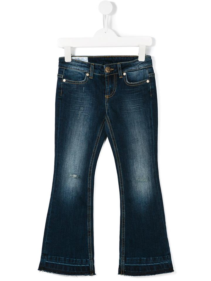 Dondup Kids Distressed Effect Jeans, Girl's, Size: 12 Yrs, Blue