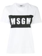 Msgm - Logo Printed T-shirt - Women - Cotton - Xs, White, Cotton