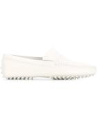 Tod S Gommino Driving Shoes, Women's, Size: 38, White, Calf Leather/leather/rubber