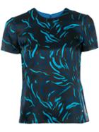 Versus Stylised Print T-shirt, Women's, Size: 36, Blue, Silk/polyester