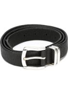 Eleventy Textured Buckle Belt, Men's, Size: 100, Black, Leather