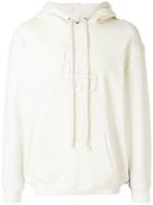 Represent Logo Embroidered Hoodie - White