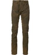 Prps Zip-detail Biker Jeans, Men's, Size: 38, Brown, Cotton