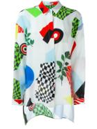 Iceberg Multi Print Relaxed Fit Button Down Shirt