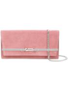 Jimmy Choo - Bow Detail Clutch - Women - Suede/metal - One Size, Pink/purple, Suede/metal