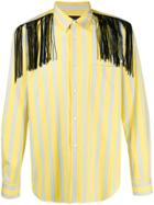Comme Des Garçons Homme Plus Fringed Striped Shirt - Yellow