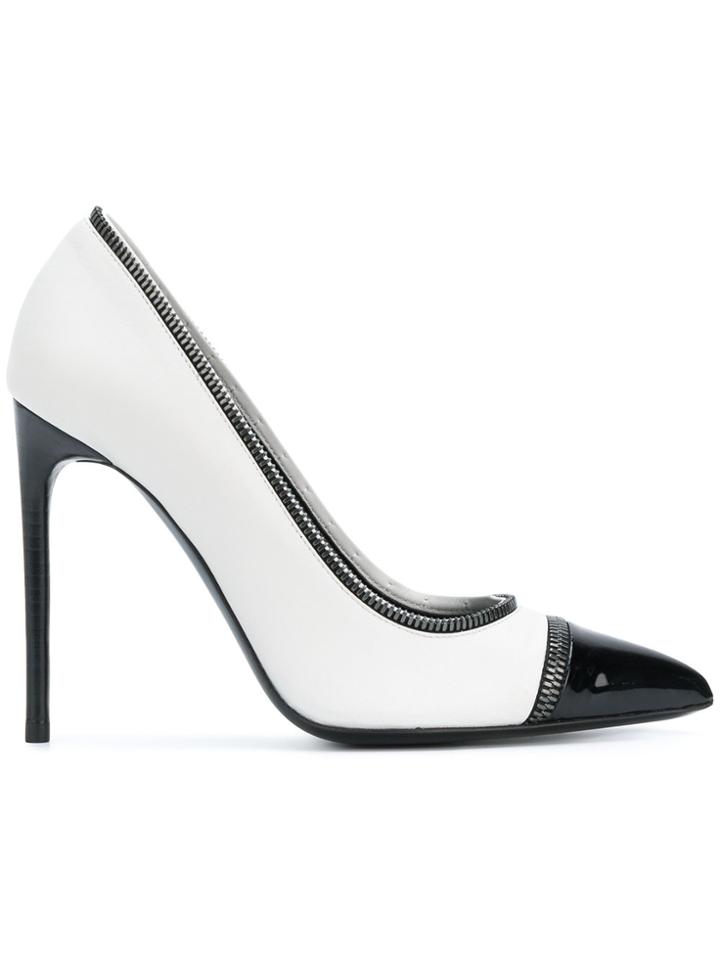 Tom Ford Contrast Pointed Pumps - White