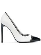 Tom Ford Contrast Pointed Pumps - White