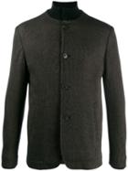 Emporio Armani Tweed Buttoned Jacket - Brown