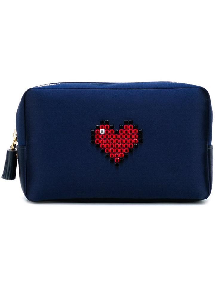 Anya Hindmarch Heart Clutch, Women's, Blue