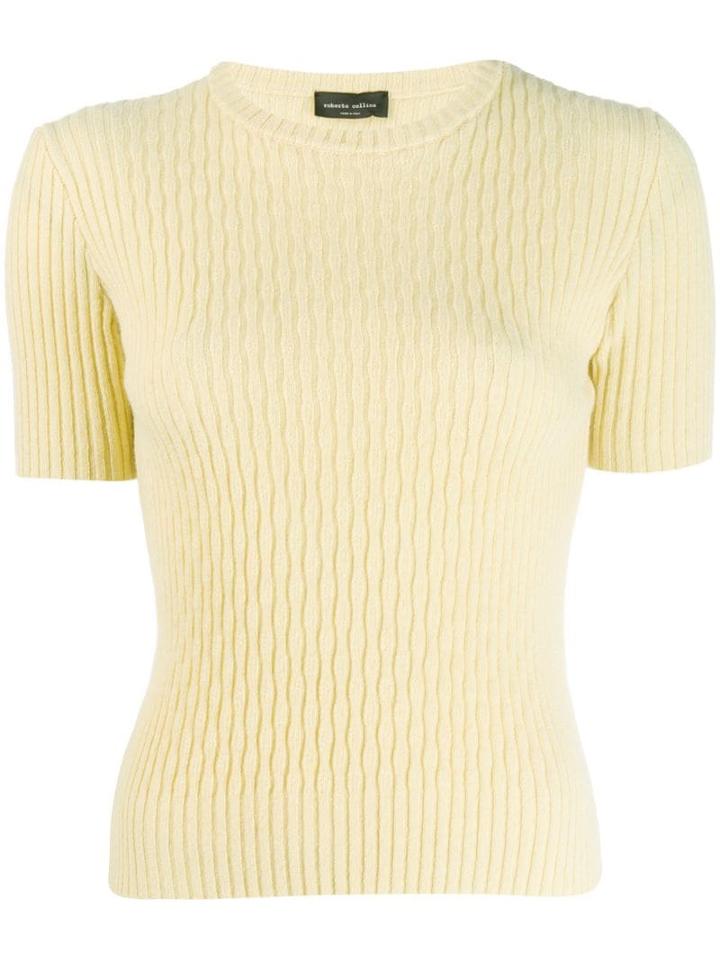 Roberto Collina Ribbed Knitted Top - Yellow
