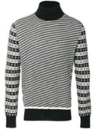 Maison Margiela Jacquard Knit Turtleneck Jumper - Black