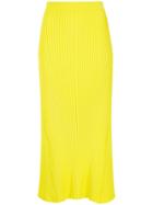 Le Ciel Bleu Rib Knit Midi Skirt - Yellow & Orange