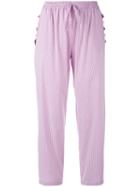 Blugirl - Pinstriped Trousers - Women - Cotton/polyamide/spandex/elastane - 42, Pink/purple, Cotton/polyamide/spandex/elastane