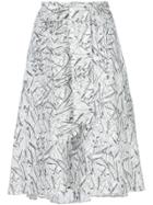 Chalayan Flared Print Skirt - White