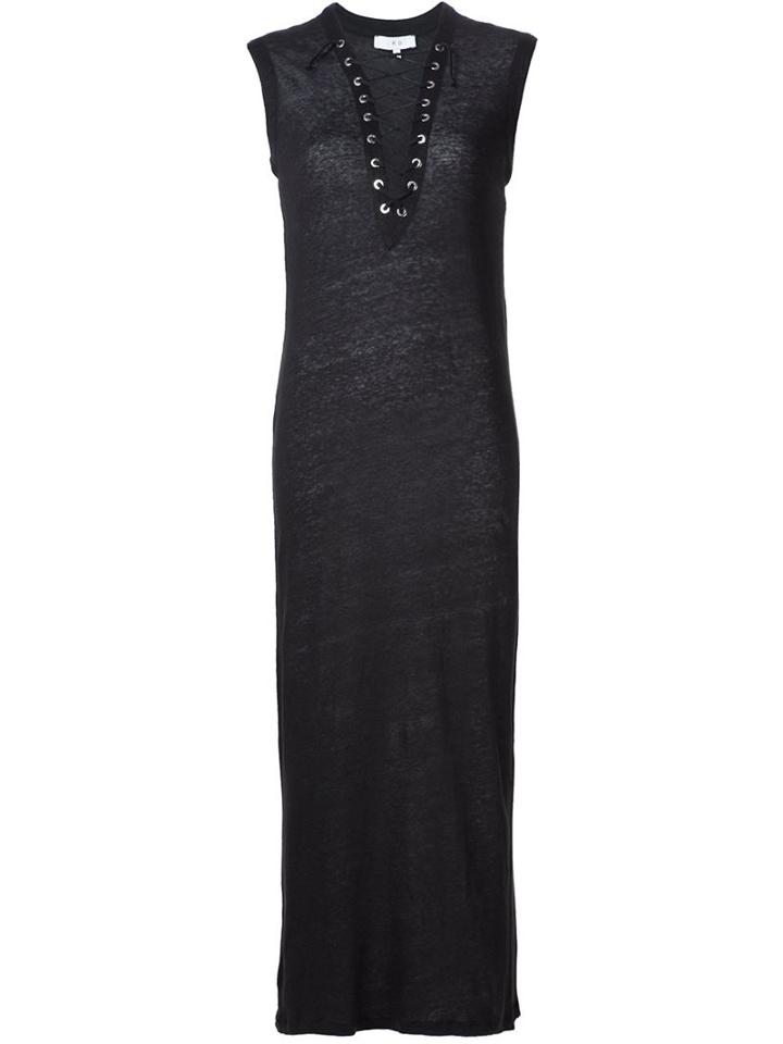 Iro Lace Up V Neck Fitted 'daisy' Dress