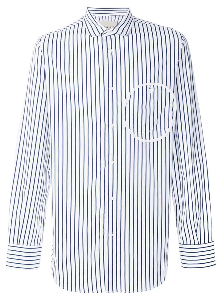 Corelate Circle Detail Striped Shirt - White
