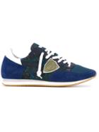 Philippe Model Panelled Sneakers, Men's, Size: 41, Blue, Nylon/leather/suede/rubber