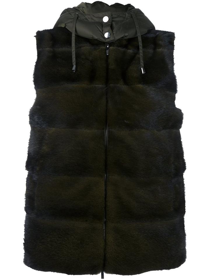 P.a.r.o.s.h. 'quink' Gilet, Women's, Size: Medium, Green, Polyamide/mink Fur/goat Suede/feather Down