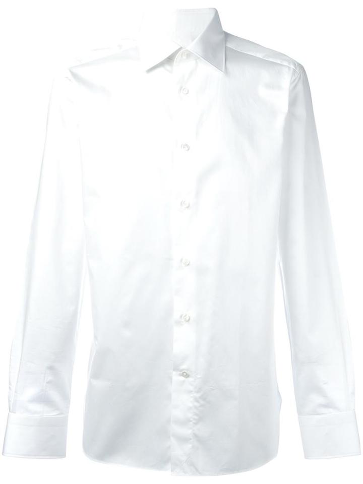 Ermenegildo Zegna Classic Shirt, Men's, Size: 39, White, Cotton